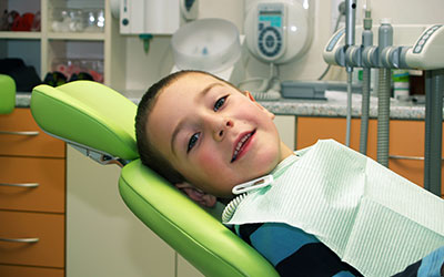 Boy in dental chair